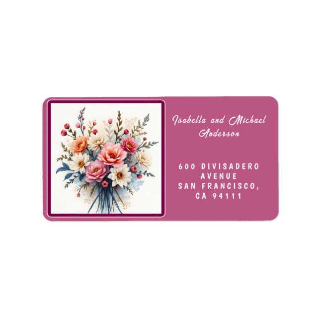 Luxury Modern Wildflowers Beautiful Collection Label (Front)