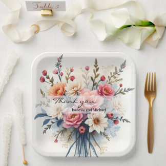 Luxury Modern Wildflowers Beautiful Collection Paper Plate