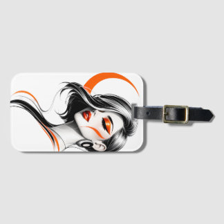 Luxury Modern Woman Portrait Art Luggage Tag