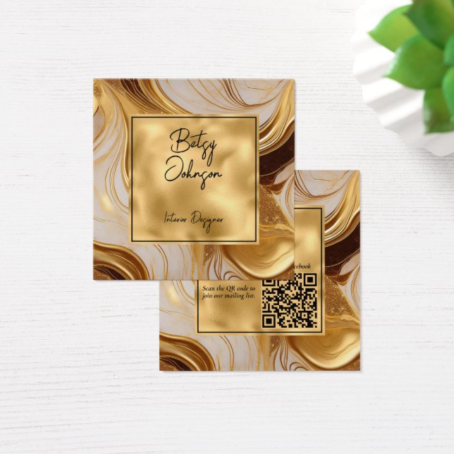 Luxury Molten Gold and Glitter Business Card (Desk)