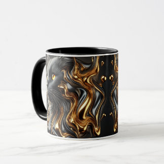 Luxury Molten Metal Effect Cat Art Mug