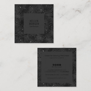 Luxury Monochromatic Sparkling Background Square Business Card