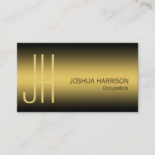 Luxury monogram business card black and gold