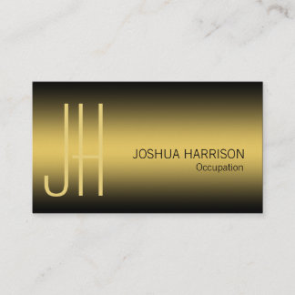 Luxury monogram business card black and gold