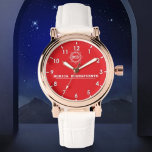 Luxury Monogram custom name red Watch<br><div class="desc">Personalized watch with the names This watch can be customized by changing the text with the name It can be an ideal gift for</div>