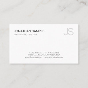 Luxury Monogram Plain Modern Design Elegant Trendy Business Card
