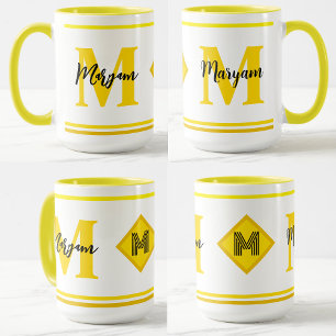 Luxury Monogrammed Mug with Custom Name & Initial