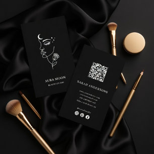 Luxury Moon Beauty Studio Elegant Business Card