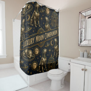 Luxury moon companion shower, holiday collection shower curtain