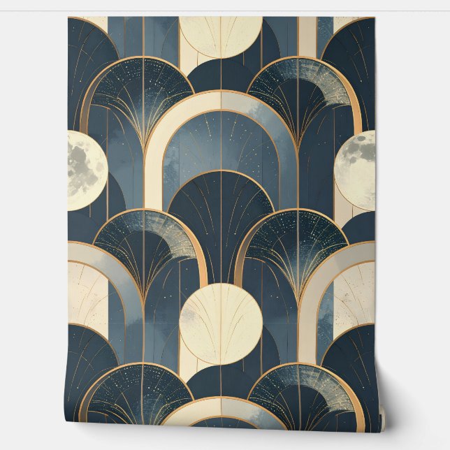 Luxury Moon Phase Geometric Texture,  Wallpaper (Unrolling)