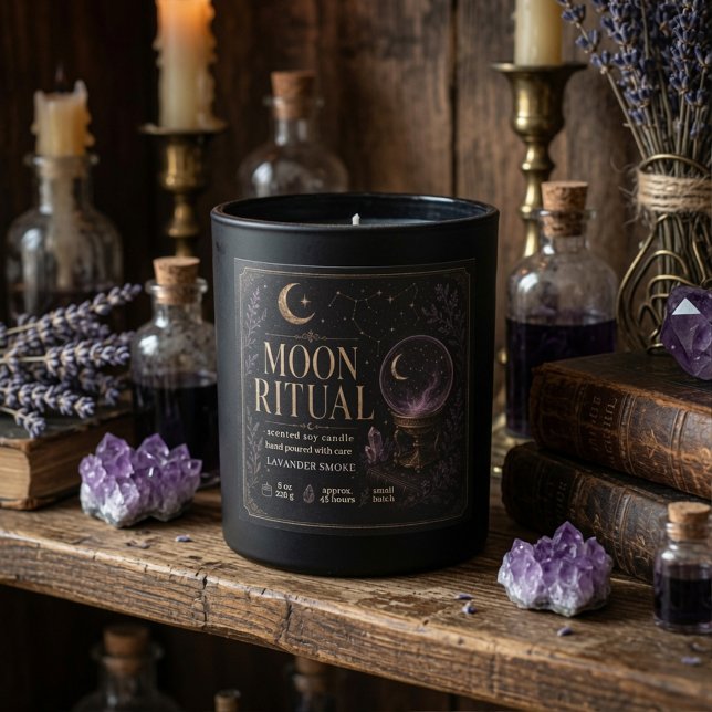 Luxury Moon Ritual Halloween Candle Celestial Square Sticker (Creator Uploaded)