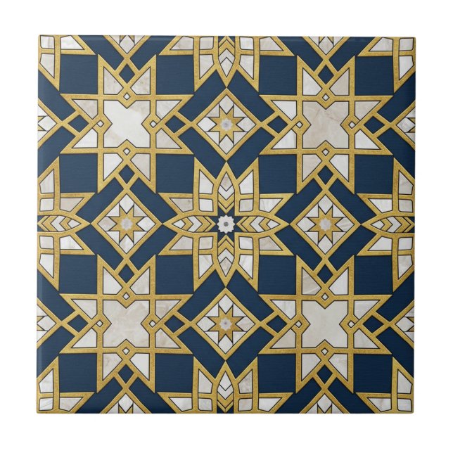 Luxury Moroccan Zellige Mosaic Seamless Pattern Tile (Front)