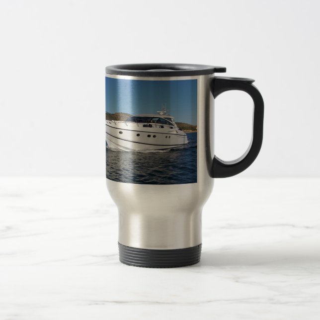 Luxury Motor Boat Travel Mug (Right)