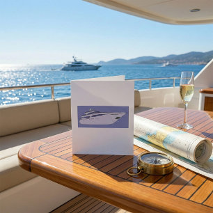 Luxury Motor Yacht Modern White Superyacht Card