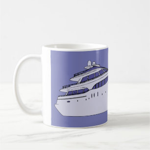 Luxury Motor Yacht Modern White Superyacht Coffee Mug