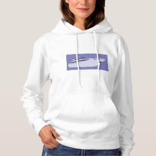 Luxury Motor Yacht Modern White Superyacht Hoodie