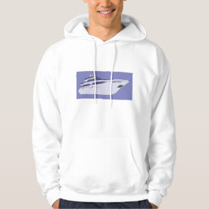 Luxury Motor Yacht Modern White Superyacht Hoodie