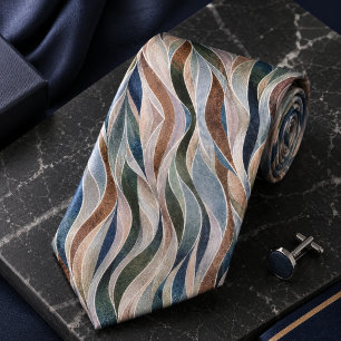 Luxury Multicolor Abstract Wave Tie
