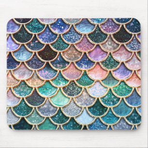 Luxury multicolor Glitter Mermaid Scales Mouse Mat