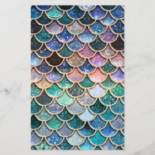 Luxury multicolor Glitter Mermaid Scales Stationery
