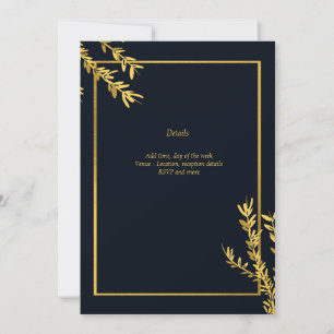 luxury muslim classic black and gold  invitation