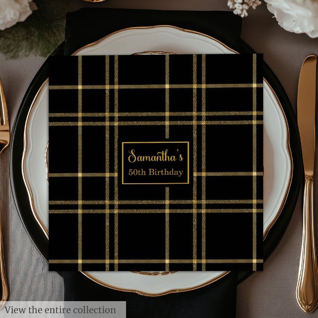 Luxury Napkins Black Gold Glitter Cocktail Party (Luxury Napkins Black Gold Glitter Cocktail Party)