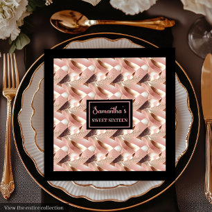 Luxury Napkins Personalised Rose Gold and Black