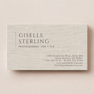 Luxury Natural Linen Business Card