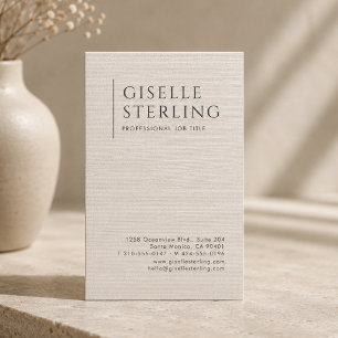 Luxury Natural Linen Business Card