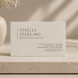 Luxury Natural Linen Business Card