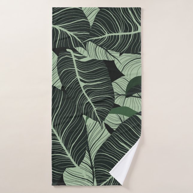 Luxury nature leaves background. Floral pattern, T Bath Towel (Bath Towel)