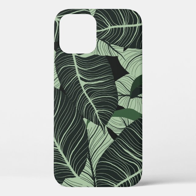 Luxury nature leaves background. Floral pattern, T Case-Mate iPhone Case (Back)