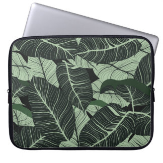 Luxury nature leaves background. Floral pattern, T Laptop Sleeve