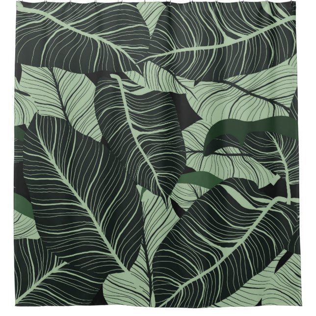 Luxury nature leaves background. Floral pattern, T Shower Curtain (Front)