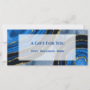 Luxury Navy Blue Agate Gilded Gift Certificate