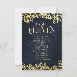 Luxury Navy Blue And Gold Flourish Winter Wedding Invitation