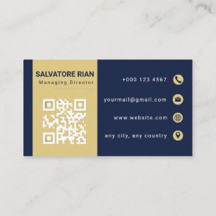 Luxury Navy Blue and Gold Royal Business Card