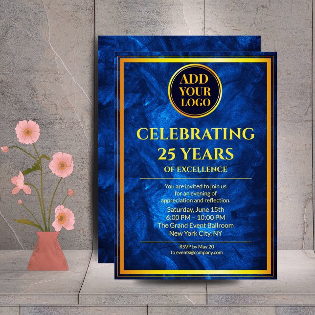 Luxury Navy Blue Corporate Celebration Invite (Creator Uploaded)