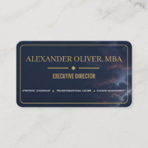 Luxury Navy Blue & Gold Professional Business Card
