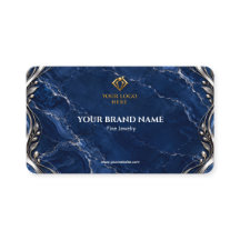 Luxury Navy Blue Marble Silver Earring Card