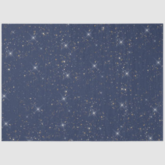 Luxury navy blue sparkle gold glitter pattern tissue paper