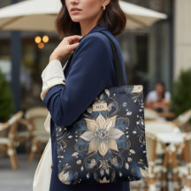 Luxury Navy Gold Floral