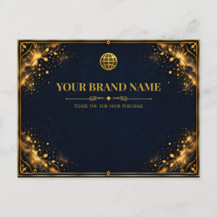 Luxury Navy Gold Jewellery Packing Slip Holiday Postcard