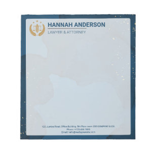 Luxury Navy Look Attorney Logo, for Legal Professi Notepad