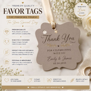 Luxury Neutral Favour Tags Template