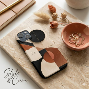 Luxury Neutral Geometric Aesthetic iPhone 13 Mini Case