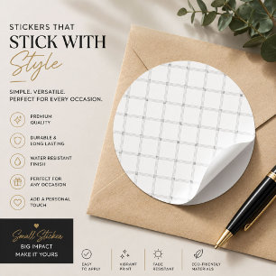 Luxury Neutral Plaid Gift Sticker