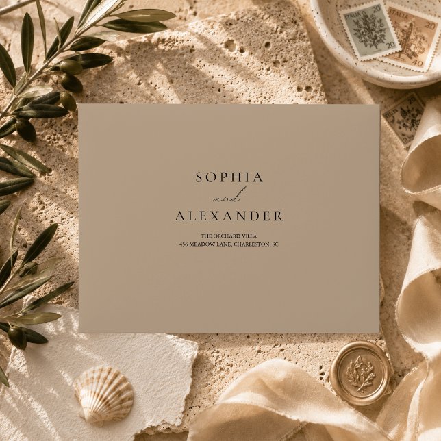 Luxury Neutral Wedding Invitation Elegant  Envelope (Creator Uploaded)