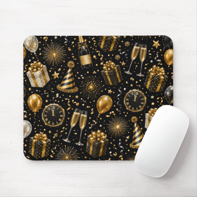 Luxury New Year Celebration Pattern Mouse Mat (With Mouse)