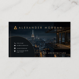 Luxury Night Cityscape Architect Business Card